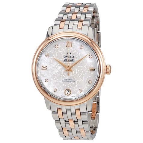 omega deville prestige mother of pearl butterfly dial ladies watch|omega de ville watches.